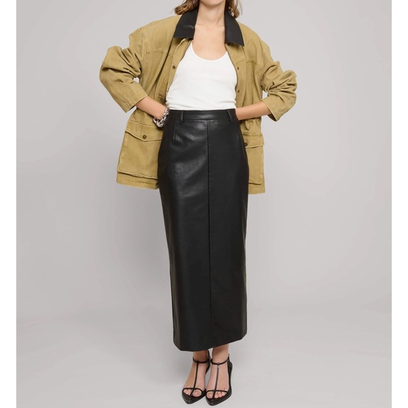 Black Leather Maxi Skirt - Picture 1 of 1